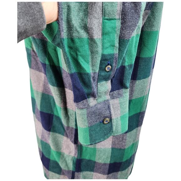 UNTUCKit Flannel Shirt Mens XL Green Blue Plaid Button-Up Cotton Outdoor Hunting - Picture 6 of 12
